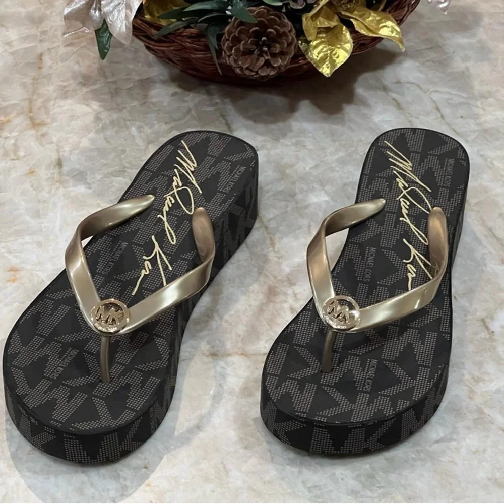 MK Wedges Flip Flop Sandals. NWT Women - Picture 1 of 7
